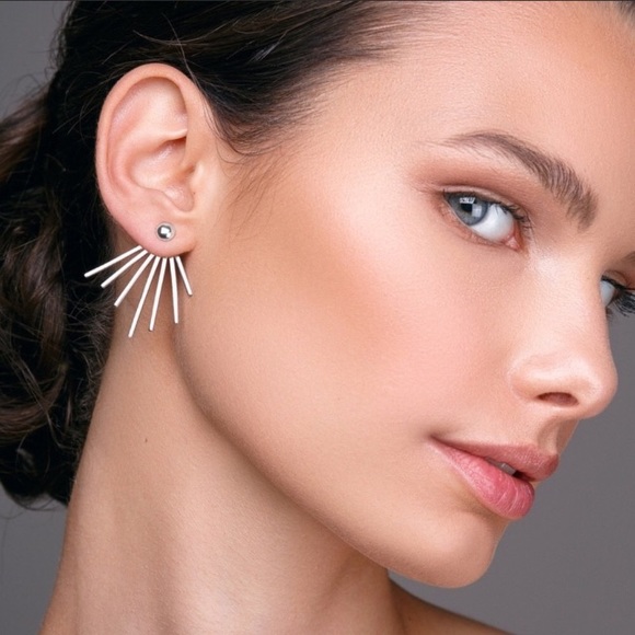 Jewelry - Boho Silver fan earrings